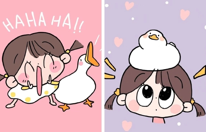 Thân avatar đôi bff nữ chibi giúp bạn thể hiện tình bạn đáng yêu
