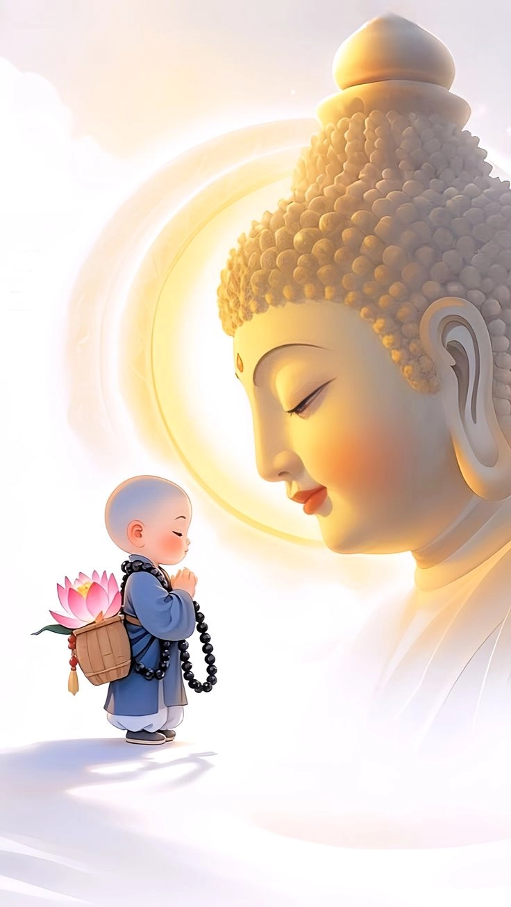 hình ảnh chú tiểu dễ thương khiến bạn không thể rời mắt