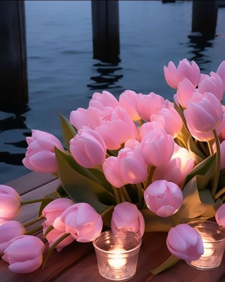 Hình ảnh hoa tulip hồng nhẹ nhàng và đầy nữ tính