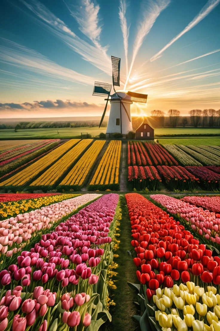 Hoa tulip Hà Lan nổi tiếng thế giới với vẻ đẹp quyến rũ