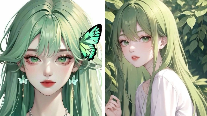 Rực rỡ huyền ảo với ảnh lấp lánh màu xanh lá cây