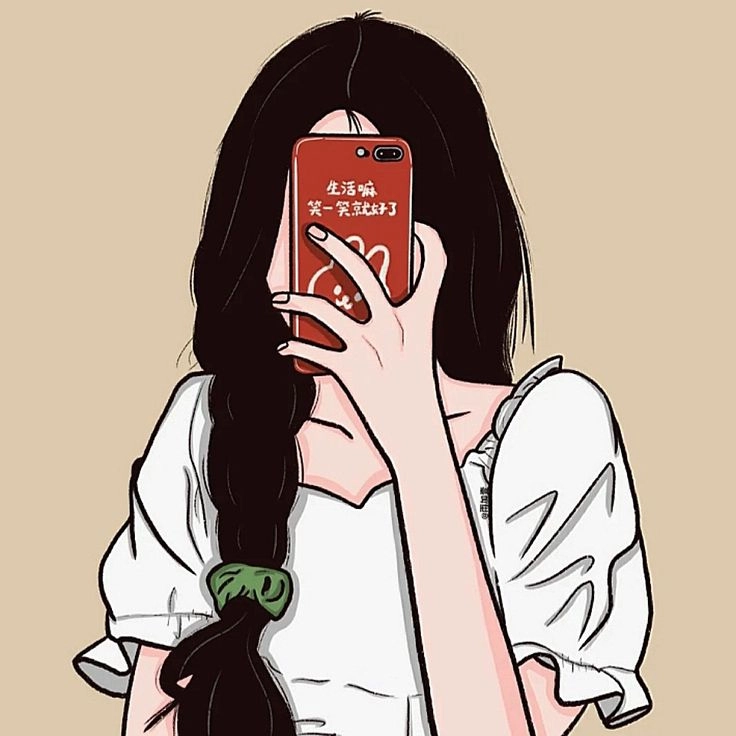 avatar nữ che mặt trước gương dáng chuẩn