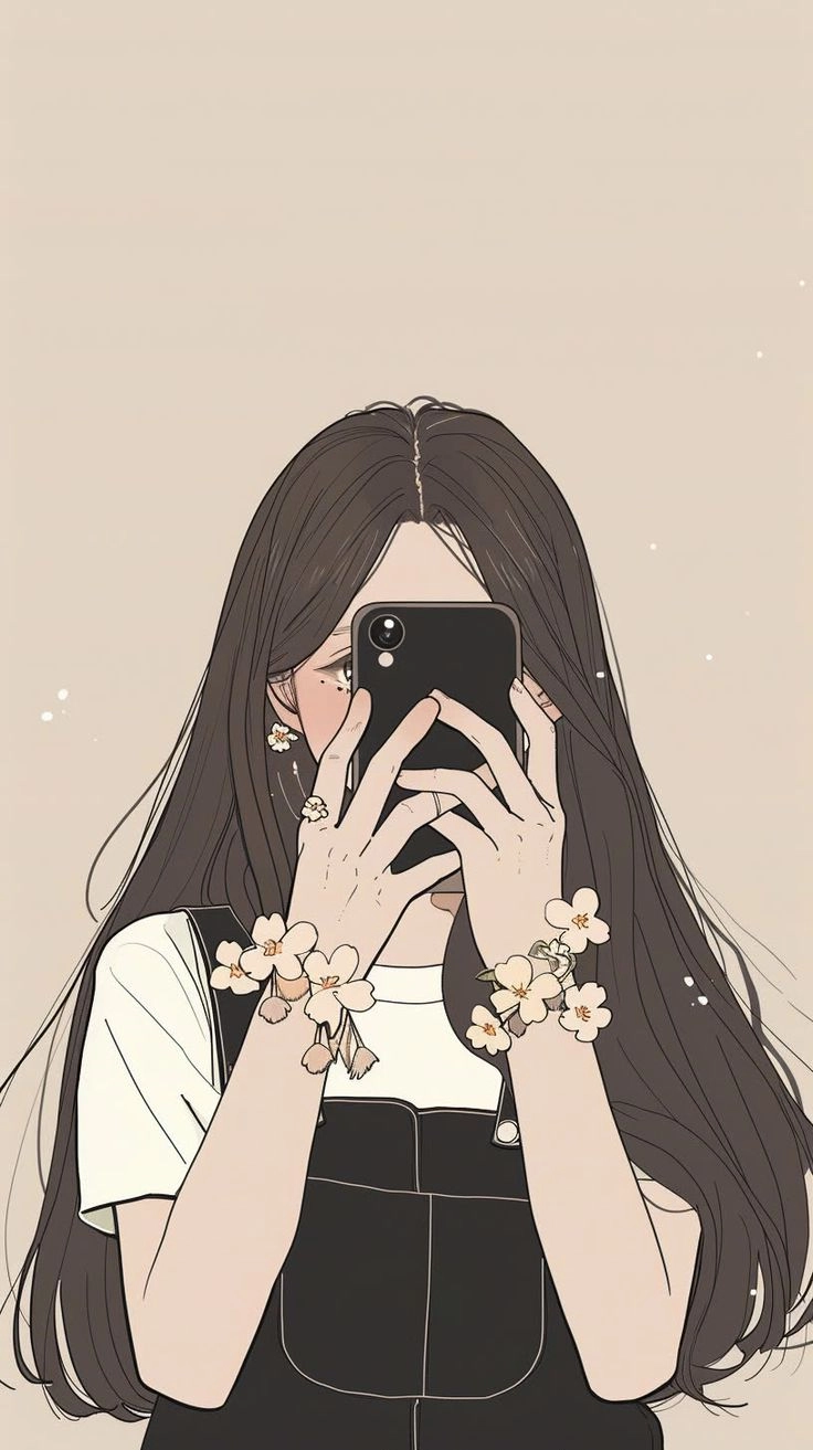 avatar nữ che mặt đầy nét dịu dàng