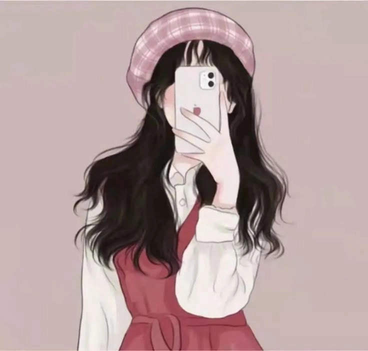 avatar nữ che mặt ngầu tóc dài cuốn hút