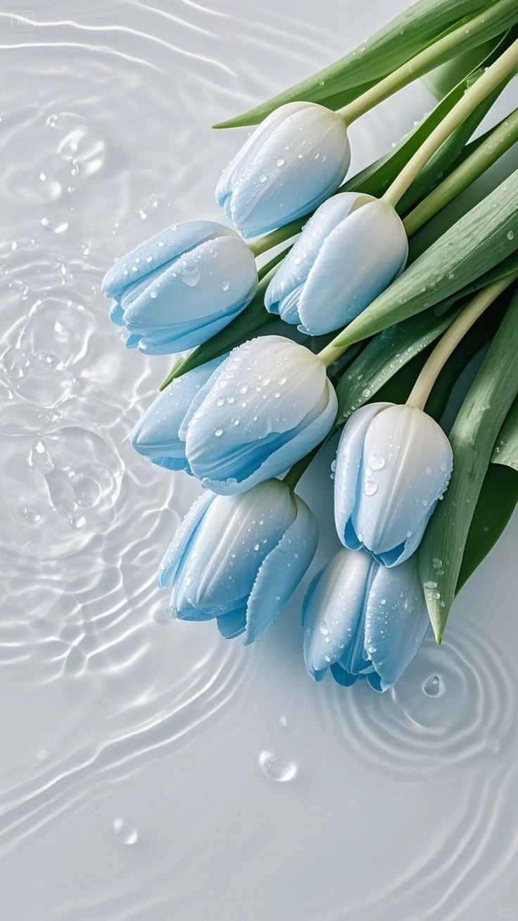 Rực rỡ thanh tao với ảnh hoa tulip xanh dương