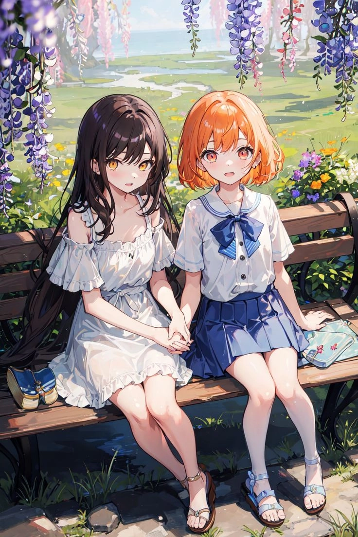 Hình ảnh đôi bạn thân nữ anime đẹp mắt và đậm chất hoạt hình Nhật