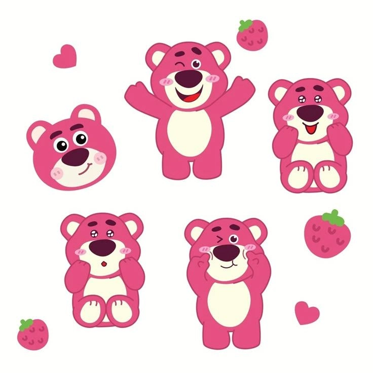 Lưu ngay gấu hồng hoạt hình ngộ nghĩnh