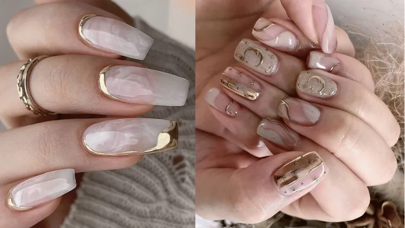 Mẫu nail xà cừ đơn giản nàng không thể bỏ qua