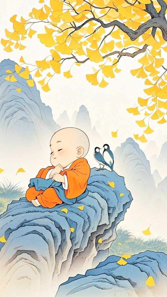 Cực kỳ dễ thương với hình ảnh đẹp về chú tiểu này