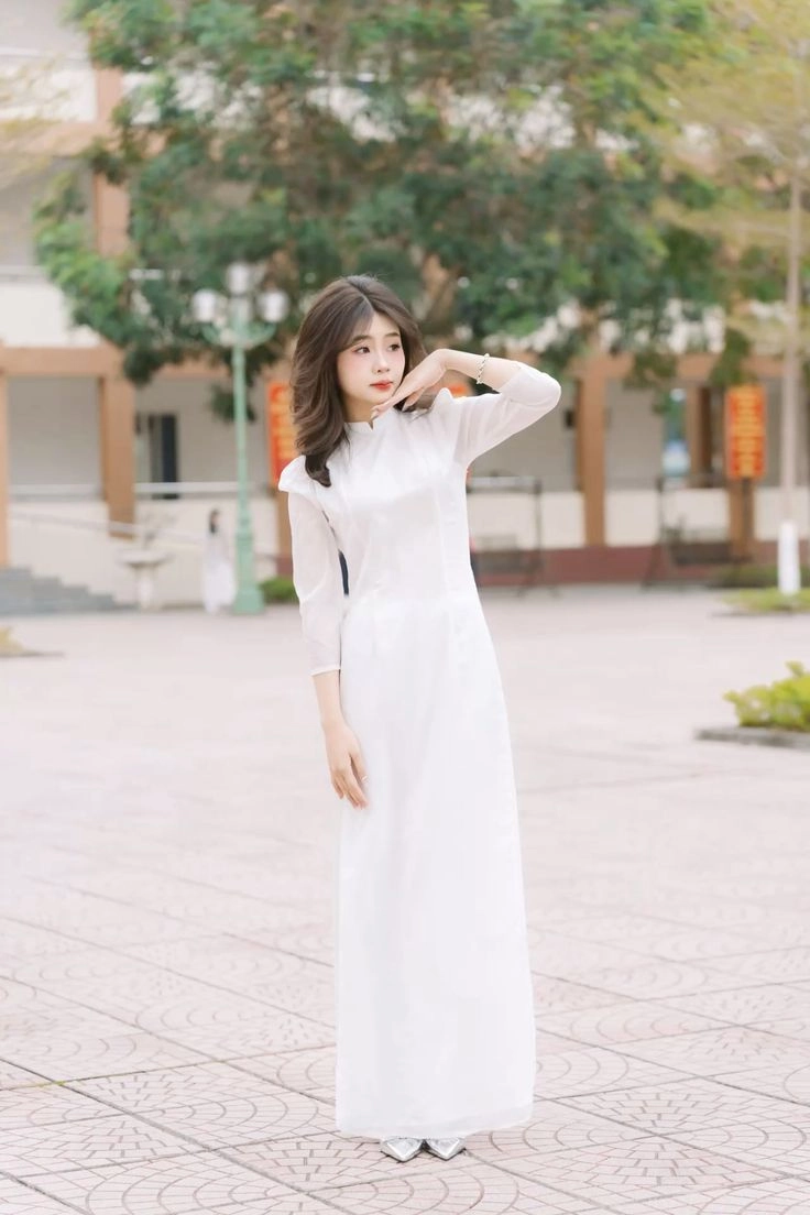 áo dài học sinh tay lửng nhẹ nhàng duyên dáng avatar nữ áo dài