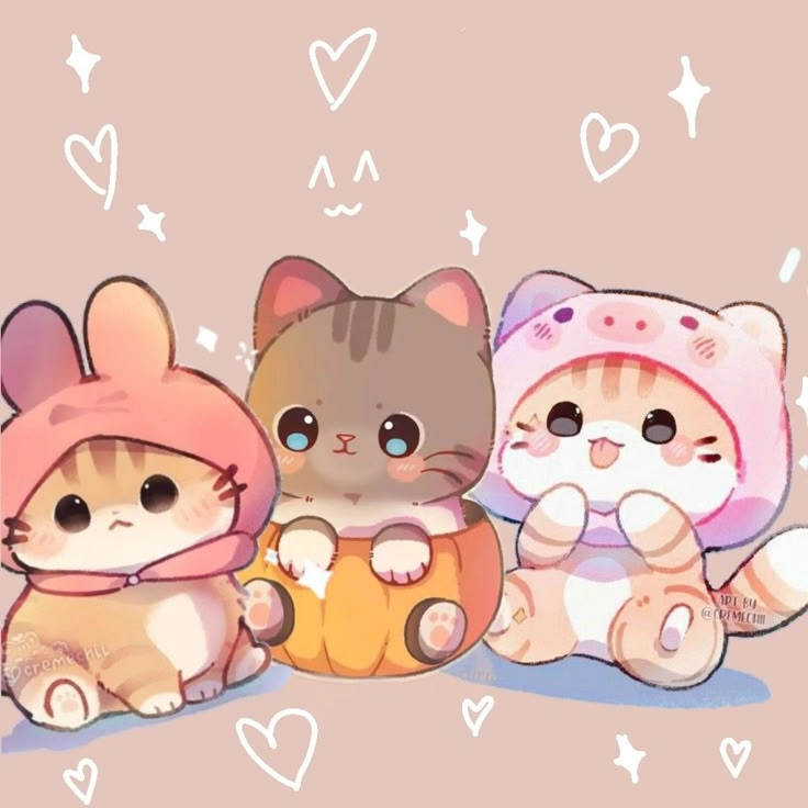 Ảnh avatar mèo chibi cute siêu dễ thương, phù hợp cho mọi phong cách