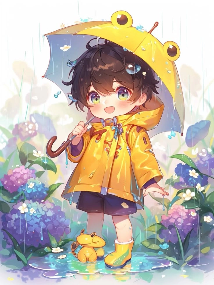 Avatar anime nam chibi đơn giản, tinh nghịch và đáng yêu