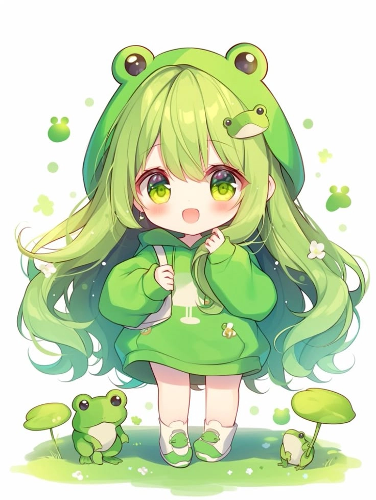 Avatar anime nữ cute chibi mang vẻ đáng yêu và tràn đầy năng lượng