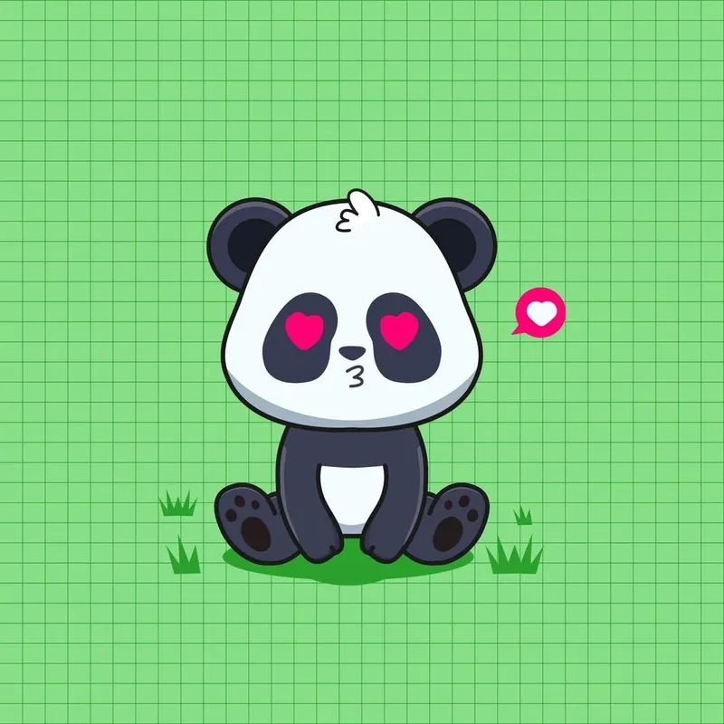 Đổi hình nền ngay với con gấu trúc hình cute chibi cực chill