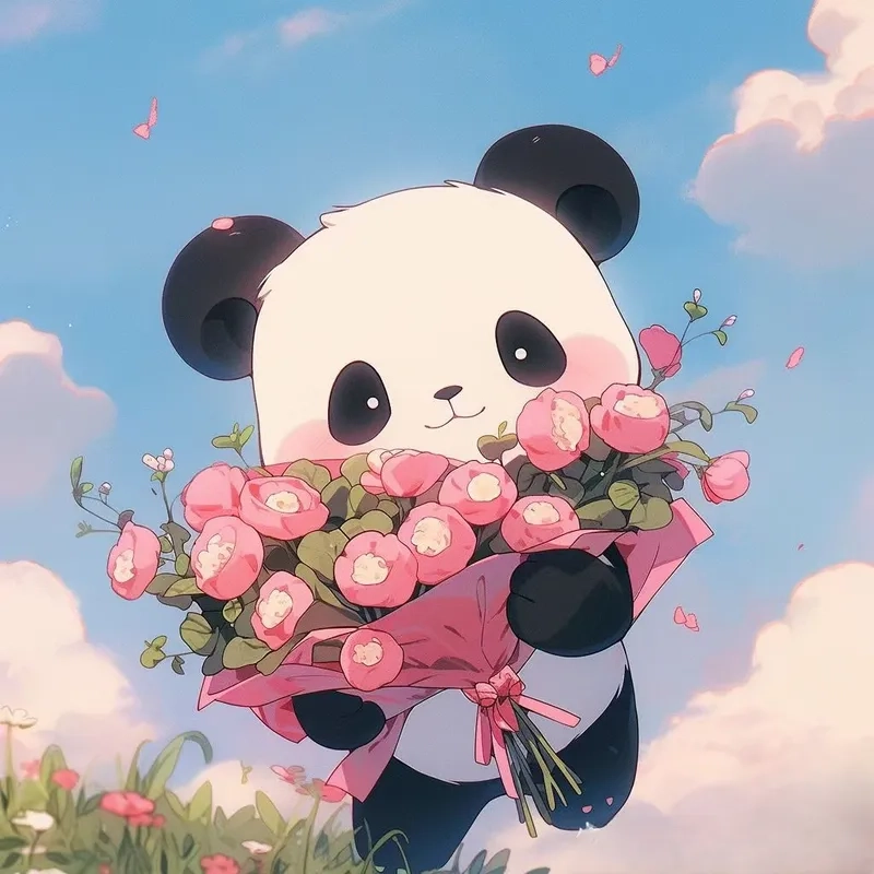 Làm mới điện thoại với cute chibi panda wallpaper