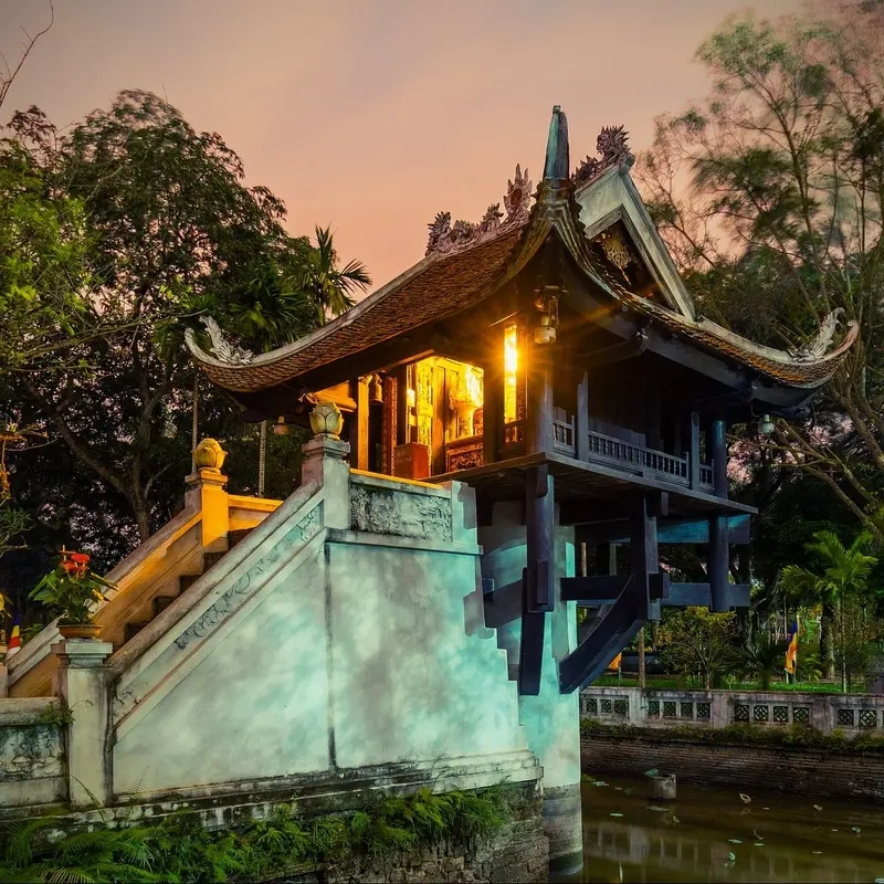 Ngỡ ngàng trước vẻ đẹp hình ảnh chùa một cột