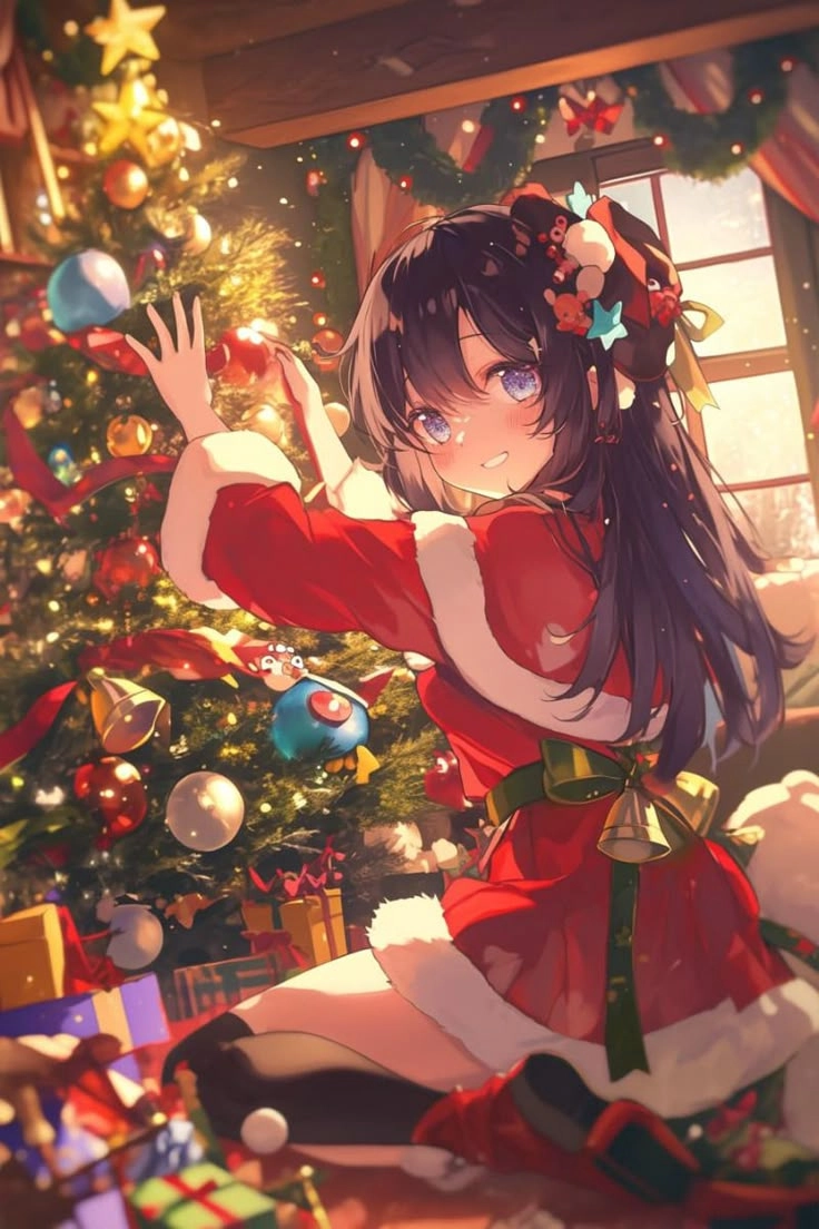 Anime hình ảnh Giáng sinh cute tạo không khí vui tươi và ngọt ngào cho mùa lễ