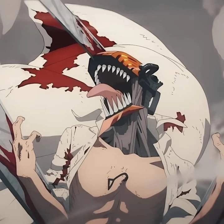 Denji cưa sức mạnh của Denji với chiếc cưa máy trong Chainsaw Man