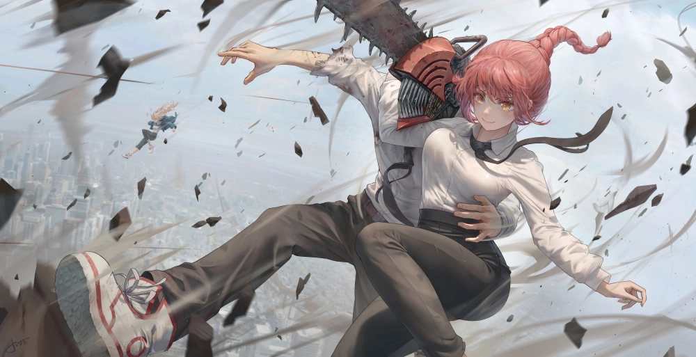 Makima x Denji marble art hình ảnh nghệ thuật đặc biệt của Makima và Denji