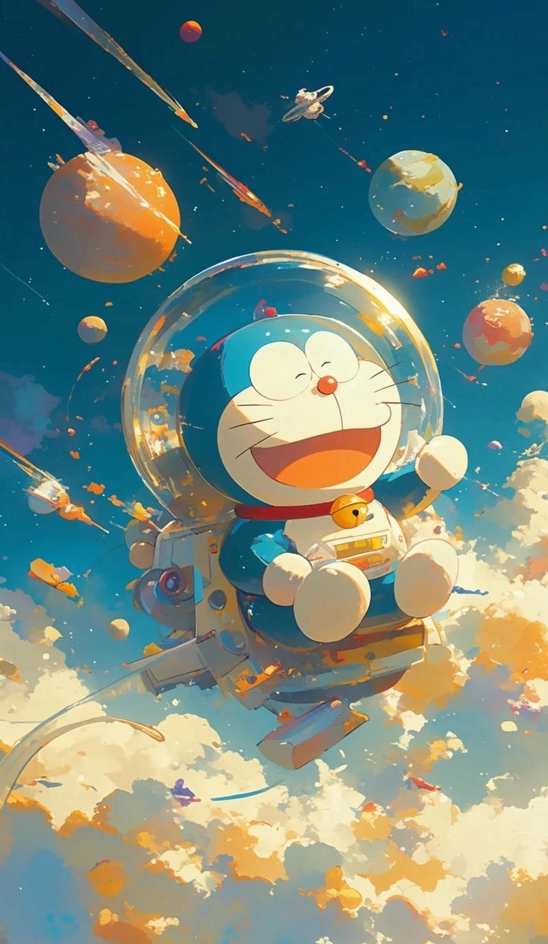 Vẽ Doraemon cute tạo nên hình ảnh đáng yêu, thu hút mọi ánh nhìn