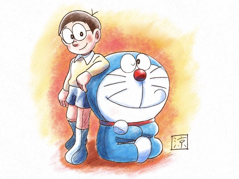 Hình nền Doremon và Nobita cute dành cho fan yêu thích sự dễ thương