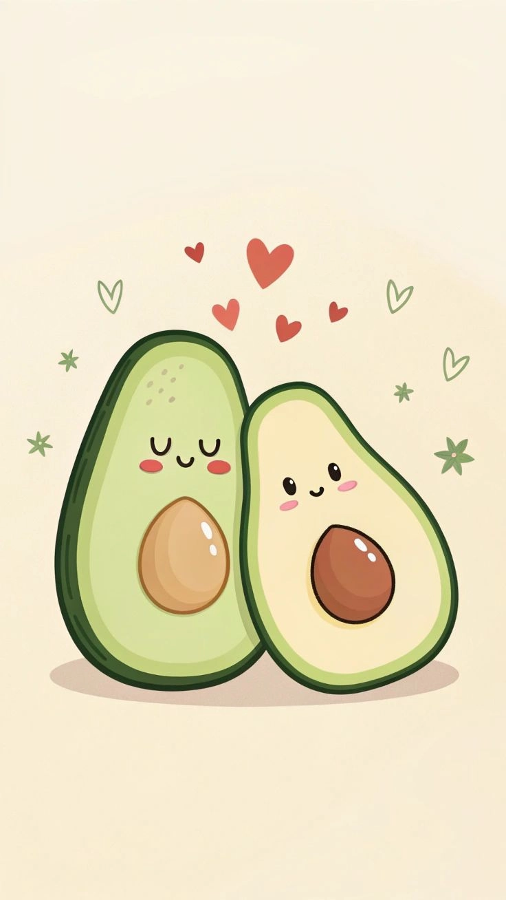 Gợi ý vẽ hình trái bơ cute siêu đáng yêu