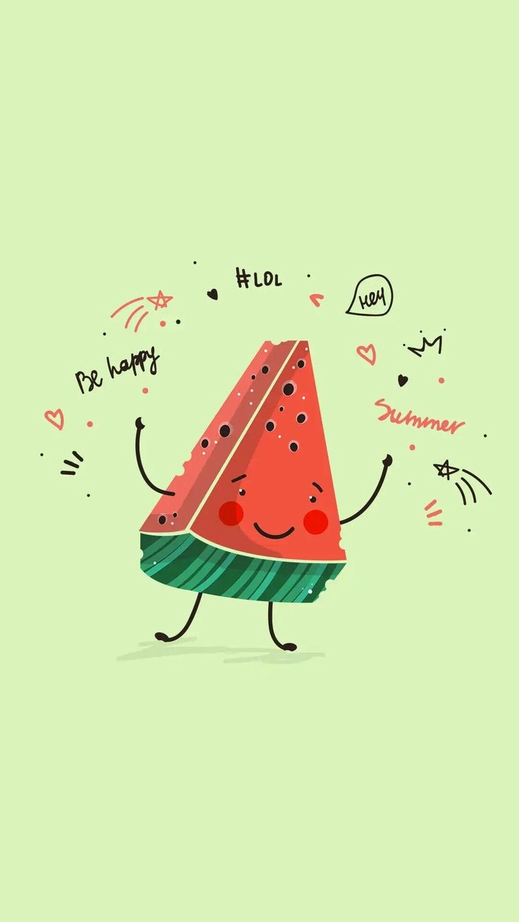 Trang nhã và ngọt ngào qua ảnh nền dưa hấu cute