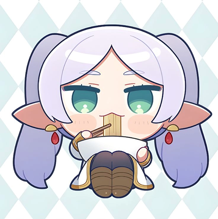 Frieren chibi meme gây cười bởi biểu cảm lạnh lùng siêu lố