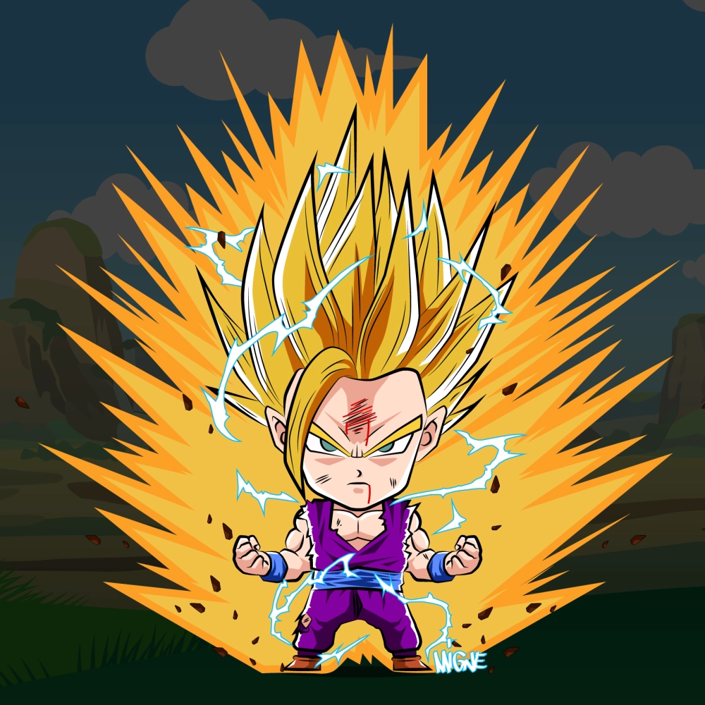 Chibi Gohan hình ảnh dễ thương của Gohan trong phong cách chibi