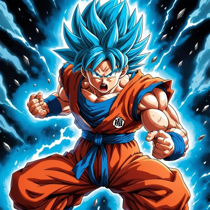 Goku tóc xanh biểu tượng của sức mạnh thần thánh vượt trội