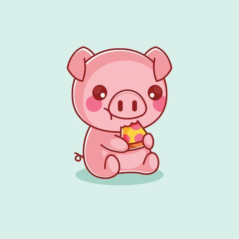 Ghim ngay bộ hình con heo chibi làm avatar cực chất
