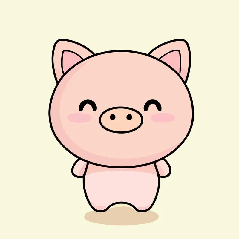 Siêu phẩm hình heo dễ thương chibi cho fan heo cute