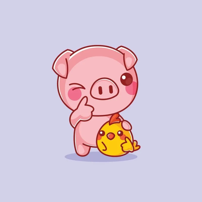 Đổi gió điện thoại với hình nền con heo dễ thương chibi