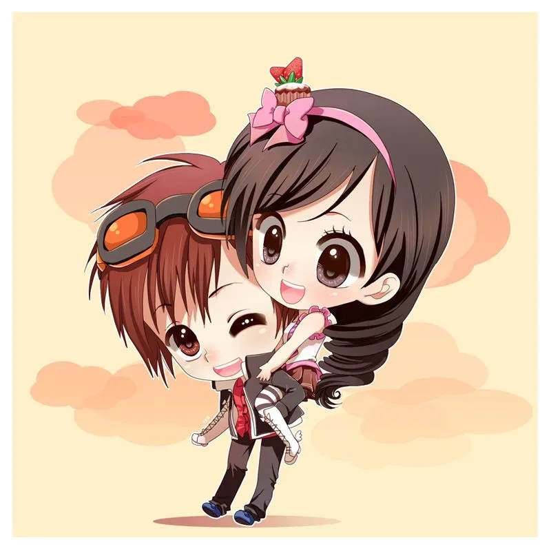 Đắm chìm trong thế giới hình chibi cặp đôi dễ thương