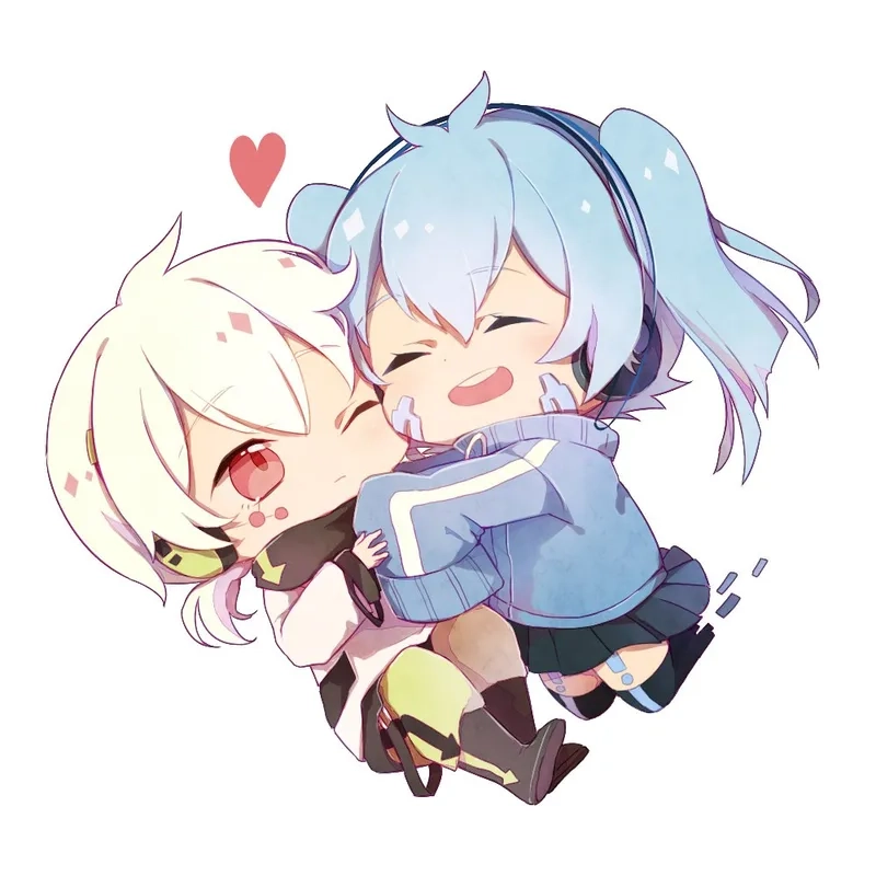Cặp đôi đáng yêu trong từng ảnh chibi cute cặp đôi