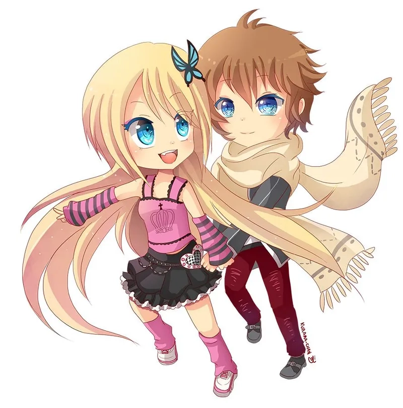 Tình cảm toát ra từ mỗi ảnh chibi cute đôi