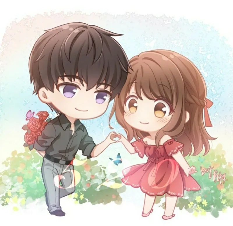 Ngọt ngào trong từng nét vẽ với ảnh chibi cặp đẹp