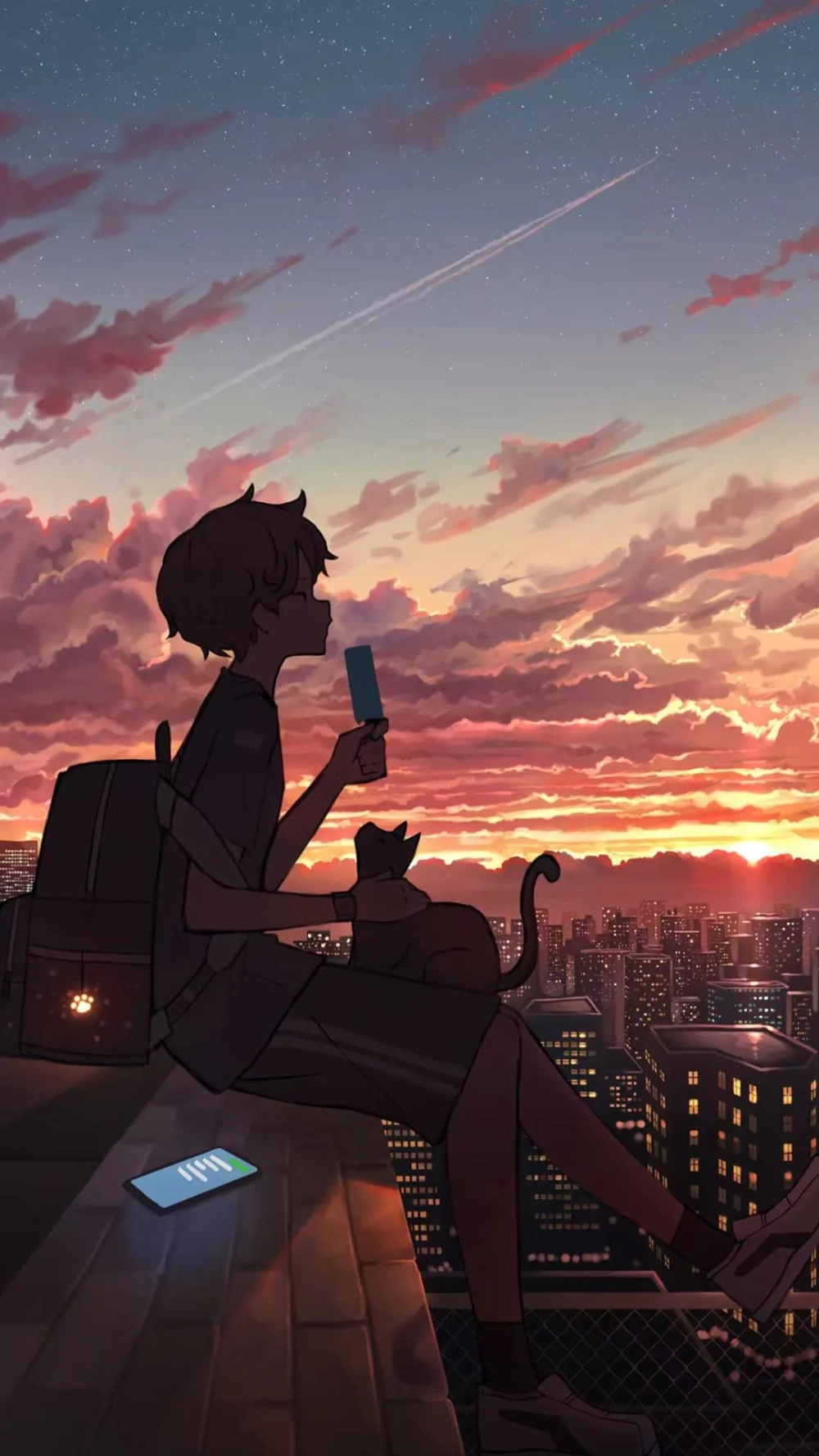 Trang trí Facebook với hình nền facebook anime nam cực chất