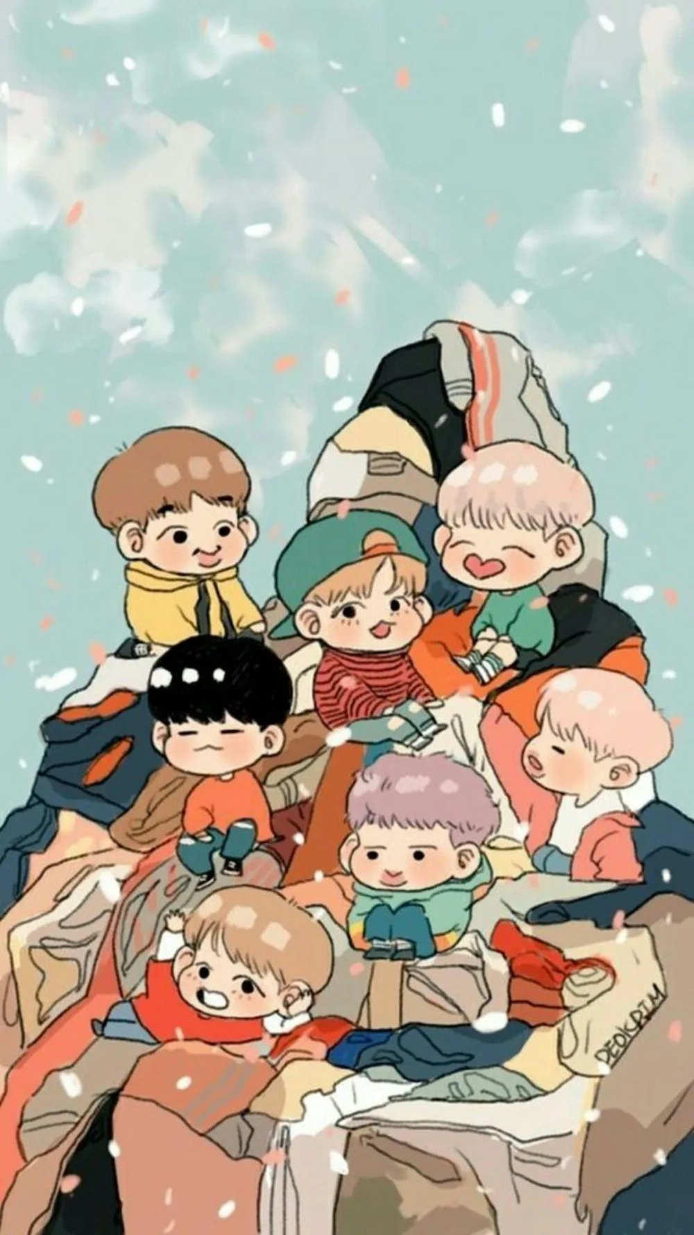 Cute overload cùng hình nền BTS chibi ngọt ngào