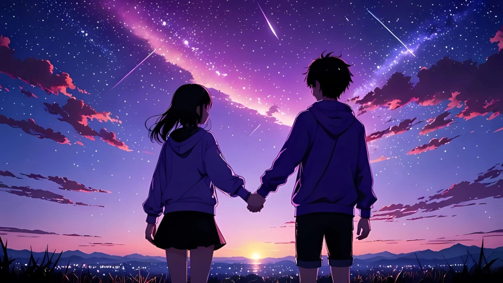 Bộ hình nền anime cặp cute dành riêng cho những trái tim yêu