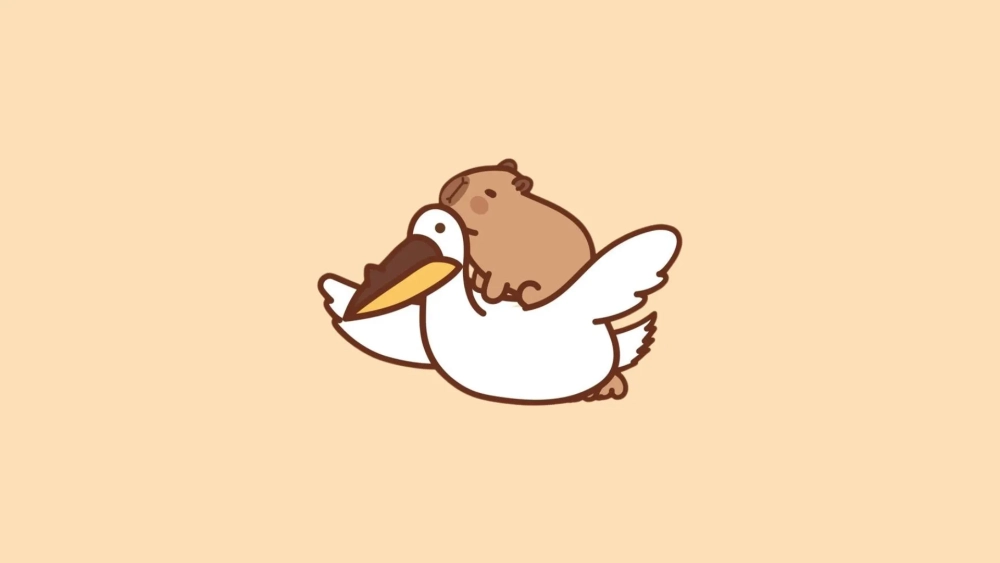 Tạo không gian dễ thương với hình nền máy tính dễ thương Capybara