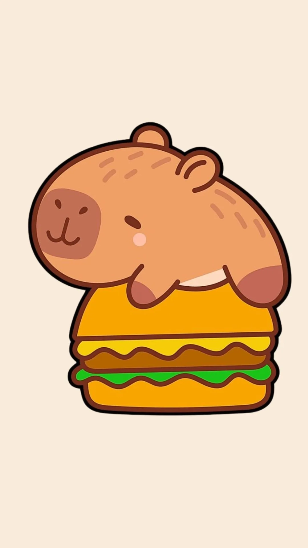 Hòa mình vào không gian dễ thương với hình nền Capybara vô tri