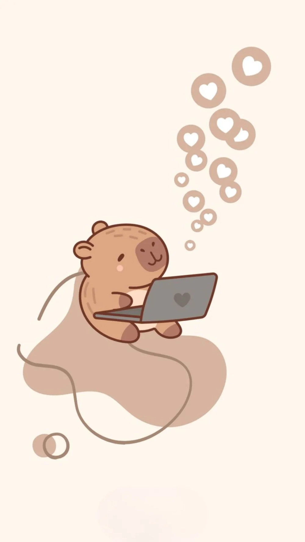 Thêm phần dễ thương với hình nền Capybara chibi