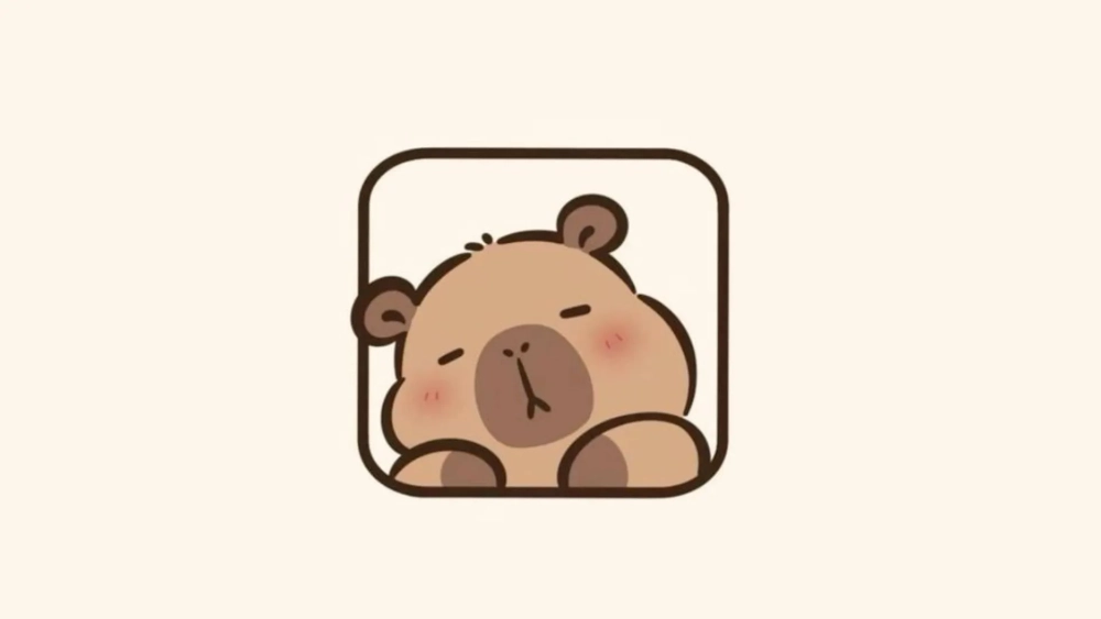 Màn hình máy tính đầy màu sắc với hình nền máy tính Capybara chibi