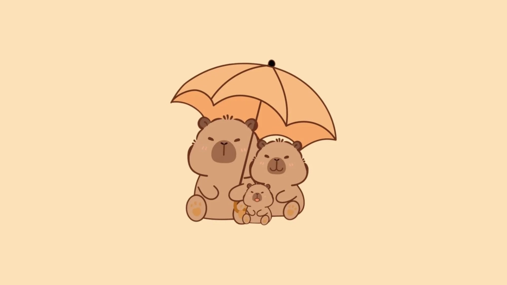 Hình nền máy tính Capybara cute vô tri cho những phút thư giãn tuyệt vời