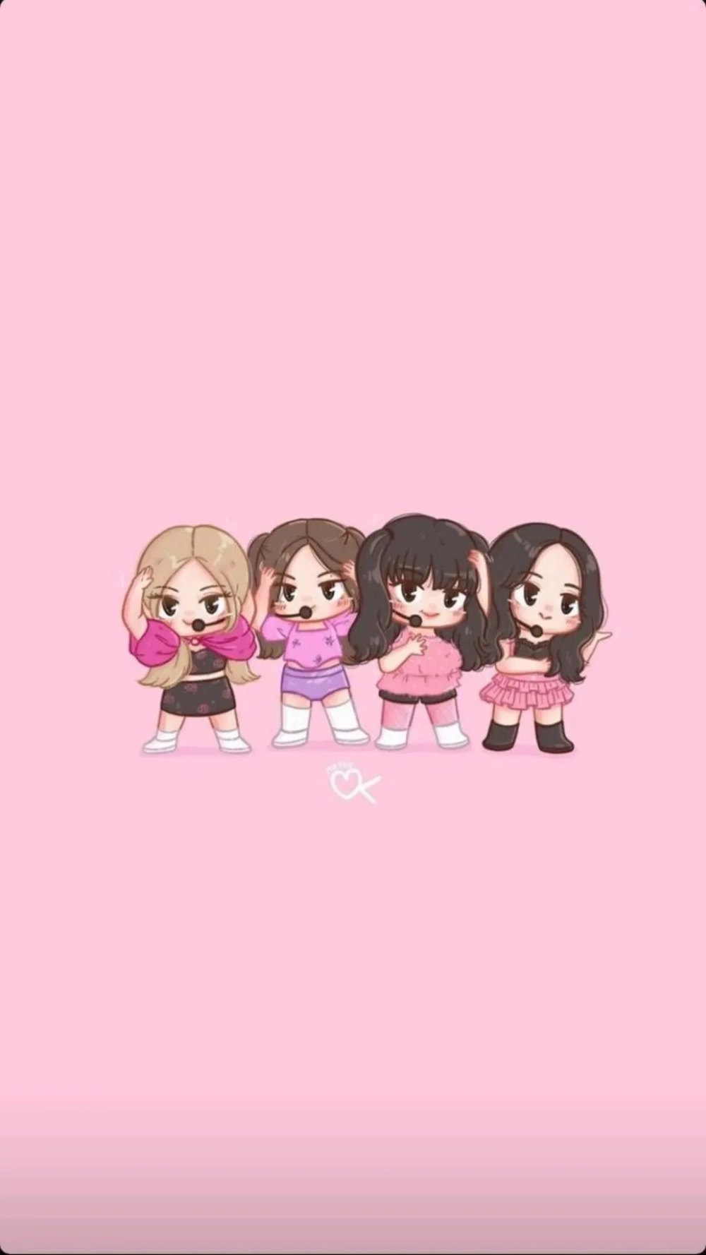 Bộ hình nền blackpink chibi cực cute cho fan Blackpink