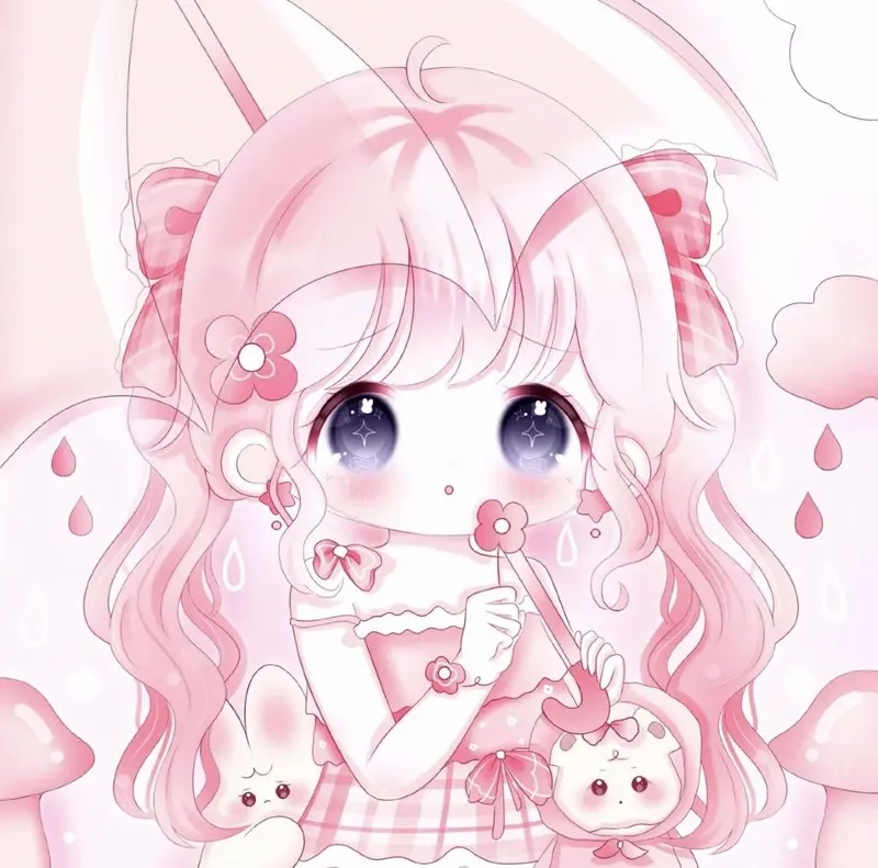 Không thể rời mắt với hình nền chibi cute nữ