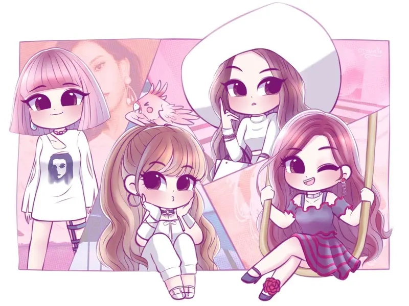 Tỏa sáng thần tượng với hình nền điện thoại blackpink chibi