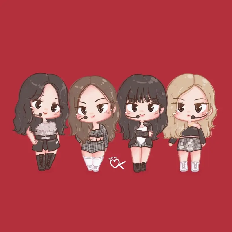 Ghi điểm phong cách với hình nền máy tính blackpink chibi cute
