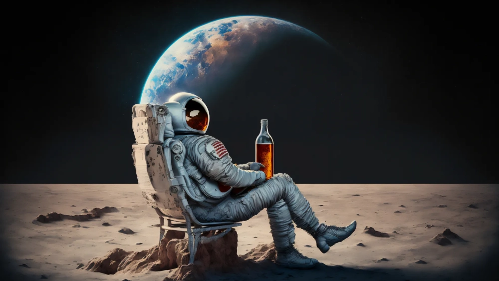 Chill cùng hình nền phi hành gia chill với bối cảnh không gian